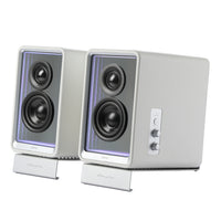 Edifier - QR65 Haut-parleur Bluetooth multimédia à effet lumineux magnifique - Blanc-Les puces d'amplificateur TI de classe D de 70 W, les tweeters à dôme en soie de 1.25", les haut-parleurs médium-graves à diaphragme en aluminium de 2.75" et le traitement avancé du signal numérique offrent des performances sonores haut de gamme