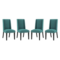 Modway - Baron Tissu Chaise à manger Ensemble de 4 - Sarcelle-Fauteuil d’appoint moderne élégant
