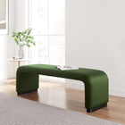 Modway - Koda Performance Velvet Banc long de la chute d’eau - Vert mousse noire-Tissu résistant aux taches