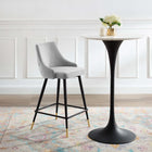 Modway - Adorn Performance Velvet Tabouret de comptoir - Gris clair-Rembourrage en velours polyester Performance