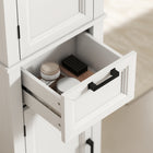 HOMCOM - Armoire de rangement de salle de bain 65 po avec étagères et tiroir - blanc-La surface plaquée 3D se nettoie facilement pour un entretien sans effort   