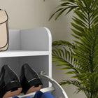 HOMCOM - Armoire à chaussures mince avec 4 tiroirs rabattables et étagères réglables - blanc-Pied central pour un soutien et un équilibre supplémentaires 