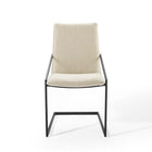 Modway - Pitch Tissu rembourré Fauteuil à manger Ensemble de 2 - Noir beige-Capacité de poids de la chaise : 330 lb.