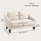 HOMCOM - Canapé loveseat avec ressorts ensachés - beige-Esthétique moderne qui complète la décoration contemporaine 