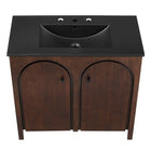 Modway - Appia 36" Vanette de salle de bain - Noir noyer-Assemblée requise