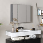 Kleankin - Armoire à pharmacie murale avec miroir - 28 po l x 24 po P - gris-Étagères de rangement spacieuses répondant à différents besoins 