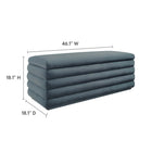 Modway - Mezzo Rembourré Performance Velvet Établi de rangement - Cadet Blue-Tissu résistant aux taches