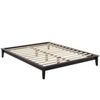 Modway - Lodge Bois Cadre de lit plateforme Queen, Cappuccino-Cadre de plate-forme en bois massif