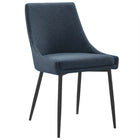 Modway - Viscount Tissu rembourré Chaises de salle à manger Ensemble de 2 - Azur noir-Rembourrage en mousse dense