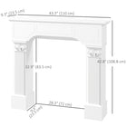 HOMCOM - Manteau de foyer style baroque avec pieds ioniques, blanc-Plateau supérieur idéal pour exposer des décorations 