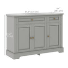 HOMCOM - Buffet 45,3 po L - gris-Convient à la salle à manger, à la cuisine, au salon ou à d'autres espaces restreints nécessitant un peu plus de rangement 