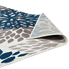 Modway - Calithea Vintage classique abstrait floral Tapis de 5 pi l x 8 pi L - Bleu, brun et beige-Haute densité / Tissé à la machine