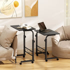 HOMCOM - Bureau debout mobile à hauteur réglable - 23,5 po L x 15,75 po l x 30,75 po H - noir-La hauteur réglable s'adapte à différents lits et canapés 