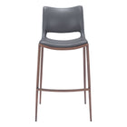 Zuo - Ace Tabouret de bar - Gris foncé/Noyer - Ensemble de 2-Rembourrage moelleux et confortable