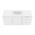 Modway - Vitality Évier simple 48" Vanette de salle de bain - Blanc blanc-Portes à fermeture douce
