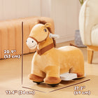 Qaba - Cheval électrique 6V à chevaucher pour enfants avec musique - brun-Housse douce et mousse épaisse pour un siège douillet 