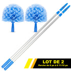 Gritt Commercial - Brosse chasse-toiles avec manche télescopique de 6 pi - Lot de 2-La brosse chasse-toiles dépoussière les coins, plafonds et conduits sans rayer les surfaces