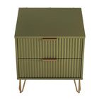 Manhattan Comfort - Dumbo table de chevet moderne 2 tiroirs et commode 3 tiroirs - vert olive - ensemble de 2-10