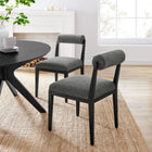 Modway - Kai Tissu Chaise à manger - Noir charbon-Chaise latérale sans accoudoir Versitale