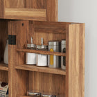 HOMCOM - Armoire de cuisine 64 po avec étagères ajustables - brun-Assemblage requis 