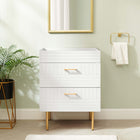 Modway - Daybreak 24" Armoire de toilette de salle de bain (lavabo non inclus) - Blanc-Construction en bois d’hévéa, MDF, panneau de particules