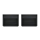 Manhattan Comfort - Ensemble de 2 tables de chevet modernes Evelyn 32" à 1 tiroir - gris charbon-Table de nuit moderne pour chambre et salon lot de 2