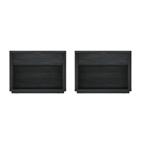 Manhattan Comfort - Ensemble de 2 tables de chevet modernes Evelyn 32" à 1 tiroir - gris charbon-Table de nuit moderne pour chambre et salon lot de 2