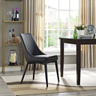Modway - Viscount Cuir végane Chaise à manger - Noir-Pieds en caoutchouc massif