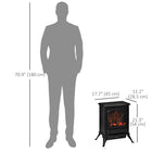 HOMCOM - Foyer électrique avec effet de flamme, noir-La luminosité réglable de la flamme et la température de la chaleur peuvent être contrôlées 