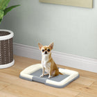 PawHut - Support pour tapis éducateur, plateau pour chien 18 po x 13 po pour intérieur et extérieur - gris-Tapis antidérapant sous le plateau pour plus de stabilité 