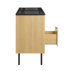 Modway - Chaucer 48" Meuble de salle de bain à double lavabo - Noir de chêne-Assemblée requise