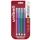 uni-ball - Stylos gel effaçables - 0,7 mm - Couleurs tendance - paquet de 4-Stylos gel
