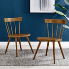 Modway - Sutter Fauteuil d’appoint de salle à manger Ensemble de 2 - Noyer-Pattes en bois écartées