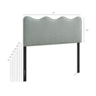 Modway - Athena Rayé Tissu tapis Tête de lit Queen size, Bande bleue Spa-Conception à vagues festonnées