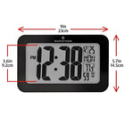 Marathon – Horloge murale atomique avec 8 fuseaux horaires, noir (CL030033BK)-Formats d'affichage 12 ou 24 heures avec afficheur de la température intérieure en Celsius ou en Fahrenheit