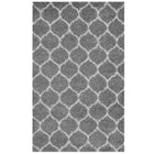Modway - Solvea Treillis marocain Tapis 5 pi l x 8 pi L Shag Area - Gris et Ivoire-Tapis marocain à treillis shag