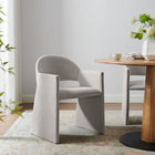 Modway - Talia Tissu rembourré Fauteuil à manger - Lin-Larges accoudoirs angulaires