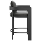 Modway - Tahoe Terrasse extérieure Aluminium pour patio Tabouret de comptoir - 36,5 po - Fusain-Coussin de siège et dossier amovible