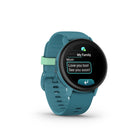 Garmin - Montre connectée Bounce 2 pour enfants - 43 mm - Turquoise-MESSAGERIE TEXTE - Avec un abonnement actif, vous pouvez utiliser l'application Garmin Jr. pour envoyer des messages texte à la montre intelligente Bounce 2 de votre enfant. Les enfants peuvent créer leurs propres messages et répondre avec un clavier complet sur l'appareil, y compris des émojis ou des émojis sonores, à des contacts approuvés par les parents et dans des messages de groupe familiaux.