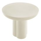 Modway - Caspian Béton rond de 40 po Table à manger, Blanc-Assemblée requise