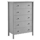 Modway - Emmeline 5 tiroirs festonnés Poitrine, Gris clair-Coffre polyvalent à 5 tiroirs