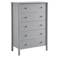 Modway - Emmeline 5 tiroirs festonnés Poitrine, Gris clair-Coffre polyvalent à 5 tiroirs