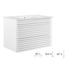 Modway - Render Fixation murale de 30" Vanette de salle de bain - Blanc blanc-Conception murale