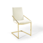 Modway - Pitch Performance Velvet Fauteuil à manger - Ivoire d’or-Chaise de salle à manger moderne