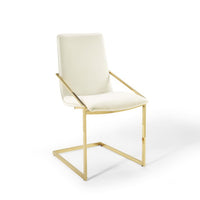 Modway - Pitch Performance Velvet Fauteuil à manger - Ivoire d’or-Chaise de salle à manger moderne