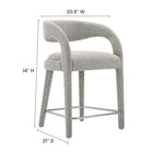 Modway - Pinnacle Boucle Tapis Tabouret de comptoir - Taupe Silver - Ensemble de 2-Tissu boucle Tissu Rembourrage