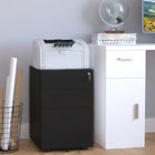 Vinsetto - Caisson de bureau à 3 tiroirs avec roulettes verrouillables - noir-Trois tiroirs avec un plateau à crayons amovible à trois compartiments permettent d'organiser efficacement les fournitures de bureau 
