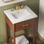 Modway - Zaire 18" Vanette de salle de bain - Blanc noyer-Jambes effilées