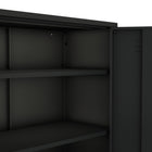 Manhattan Comfort - Ensemble de 2 armoires modernes d’appoint et de rangement Naomi - Noir-Pieds en métal avec patins de protection réglables pour une stabilité sur mesure
