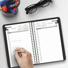 Brownline - 2027 Agenda quotidien avec reliure spirale – 8 po x 5 po – noir-Calendriers de référence du mois précédent, du mois courant et des deux mois suivants sur chaque double page